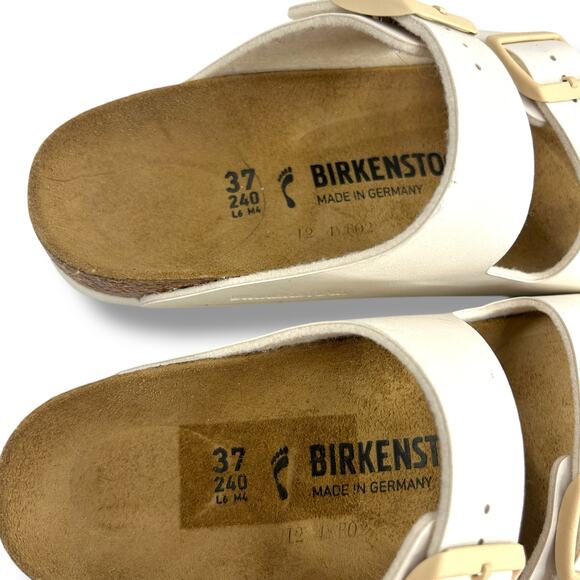 Birkenstock Women's Arizona Birko-Flor Sandals Size 37 US Size 6 Beige Cream EUC - Picture 5 of 13